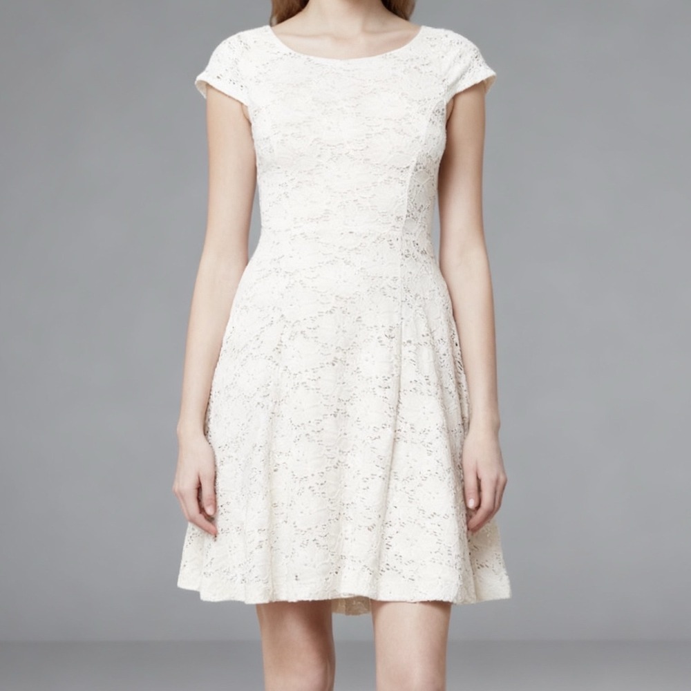 Anthropologie Maeve Dayflower‎ Lace Dress Ivory size Small